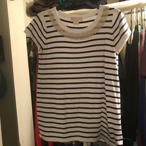 Michael Kors, striped beaded top